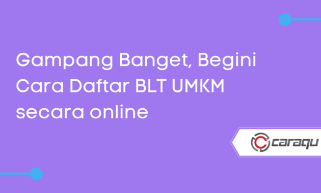 Cara Daftar BLT UMKM secara online