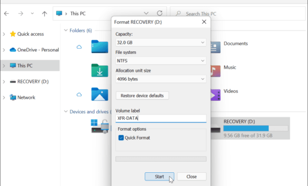 Cara Format Drive dari File Explorer di Windows 11