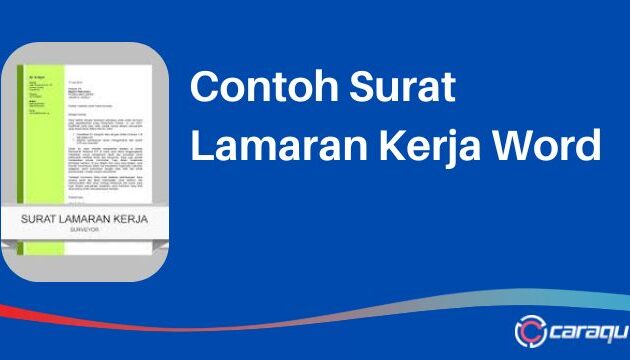 Contoh Surat Lamaran Kerja Word