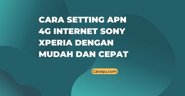 Cara Setting APN 4G Internet Sony Xperia