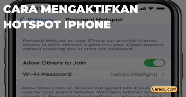 Cara Mengaktifkan Hotspot iPhone