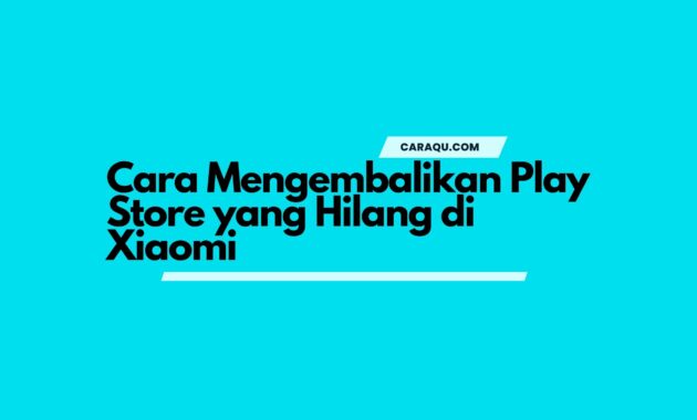 Cara Mengembalikan Play Store yang Hilang di Xiaomi