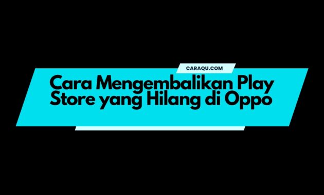 Cara Mengembalikan Play Store yang Hilang di Oppo