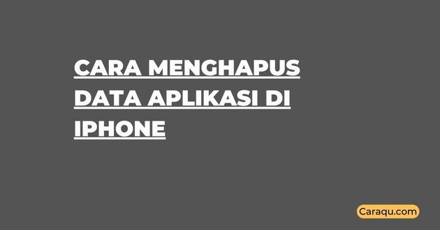 Cara Menghapus Data Aplikasi di iPhone