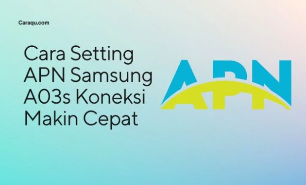 Cara Setting APN Samsung A03s Koneksi Makin Cepat